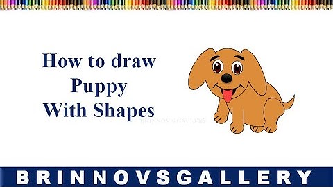 How to draw Puppy step by step | Puppy Drawing | Drawing With shapes | how to Draw Dog | drawing