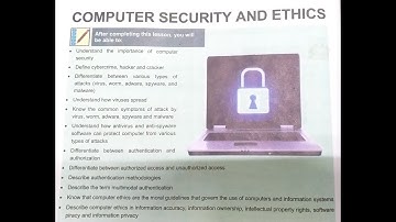 Computer 9 Chapter 6 topic 6.1 Computer security