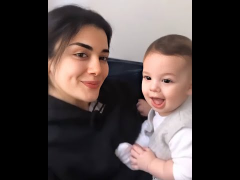 Özge Yağız küçük yeğeni Emirle birlikte video paylaştı