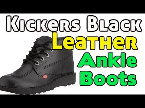 Kickers Kick Hi Core Youth Black Leather Ankle Boots