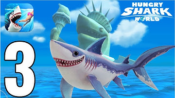 Hungry Shark World  - Gameplay Walkthrough Part 3 - PORBEAGLE (iOS, Android).