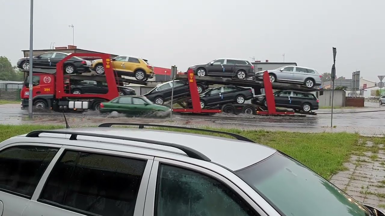 Ulewa - Ulica Blizna i Opałki w Kole (2020.06.19)