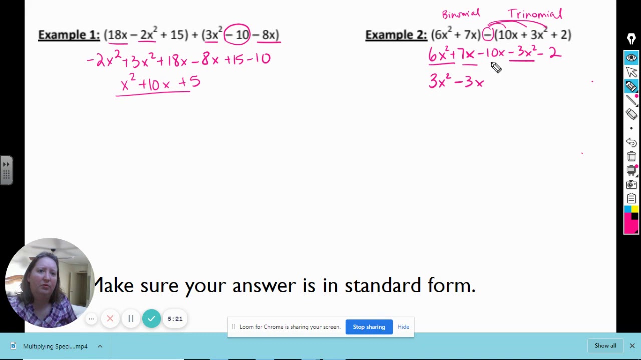 Adding and Subtracting Polynomials   Google Slides