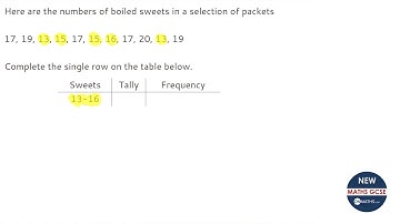 Stat G1 Complete Grouped Tally Chart - OnMaths.com GCSE Maths Revision