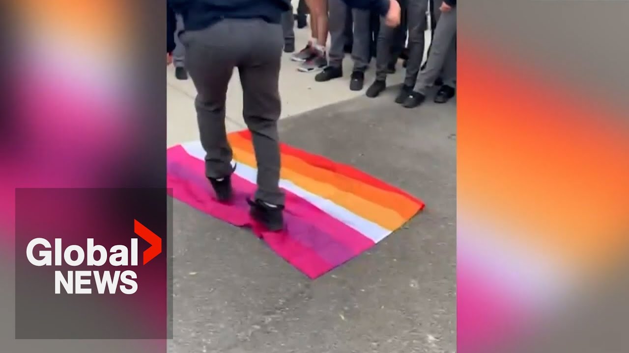 Pride flag controversy Student walkout turns hostile at Catholic high school in Ontario