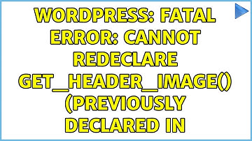 Wordpress: Fatal error: Cannot redeclare get_header_image() (previously declared in