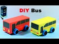 How to make mini bus  diy homemade bus from waste box  very easy