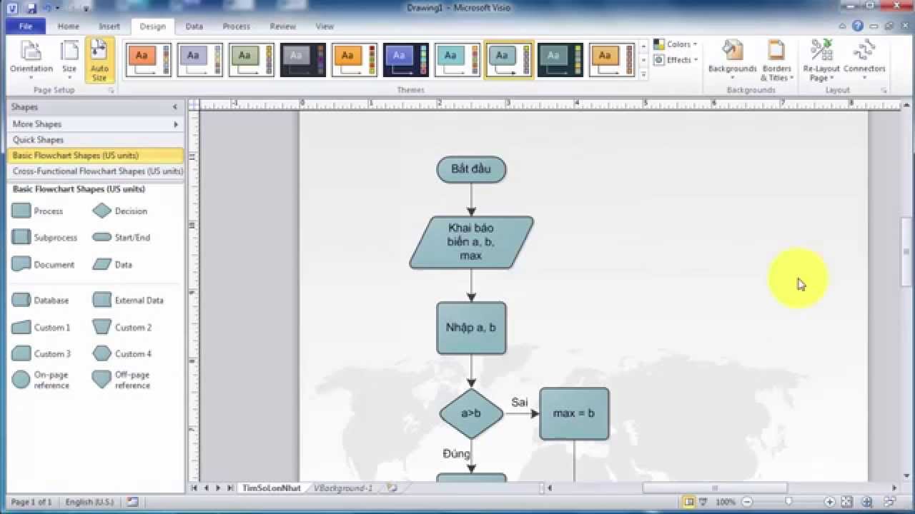 Hướng dẫn vẽ lưu đồ bằng Microsoft Visio 2010