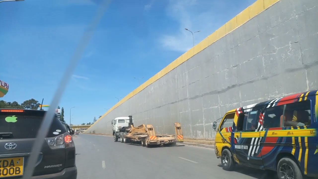 Drive from changamwe through magongo flyover to moi international airport