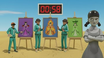 Squid Game vs Scary Teacher 3D | Coloring Squid Game Girl 3 Differents Shades Painting Challenge