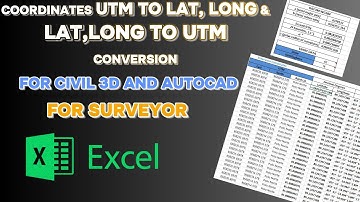 How to Convert Lat Long ↔ UTM Coordinates in Excel | AutoCAD Civil 3D Coordinates for Surveyors