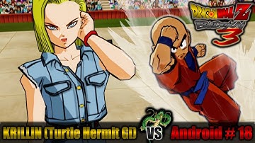 Dragon Ball Z Budokai 3 Krillin (Turtle Hermit Gi) vs Android 18 (Majin Buu Saga) | World Tournament