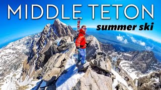 Climbing and Skiing Middle Teton