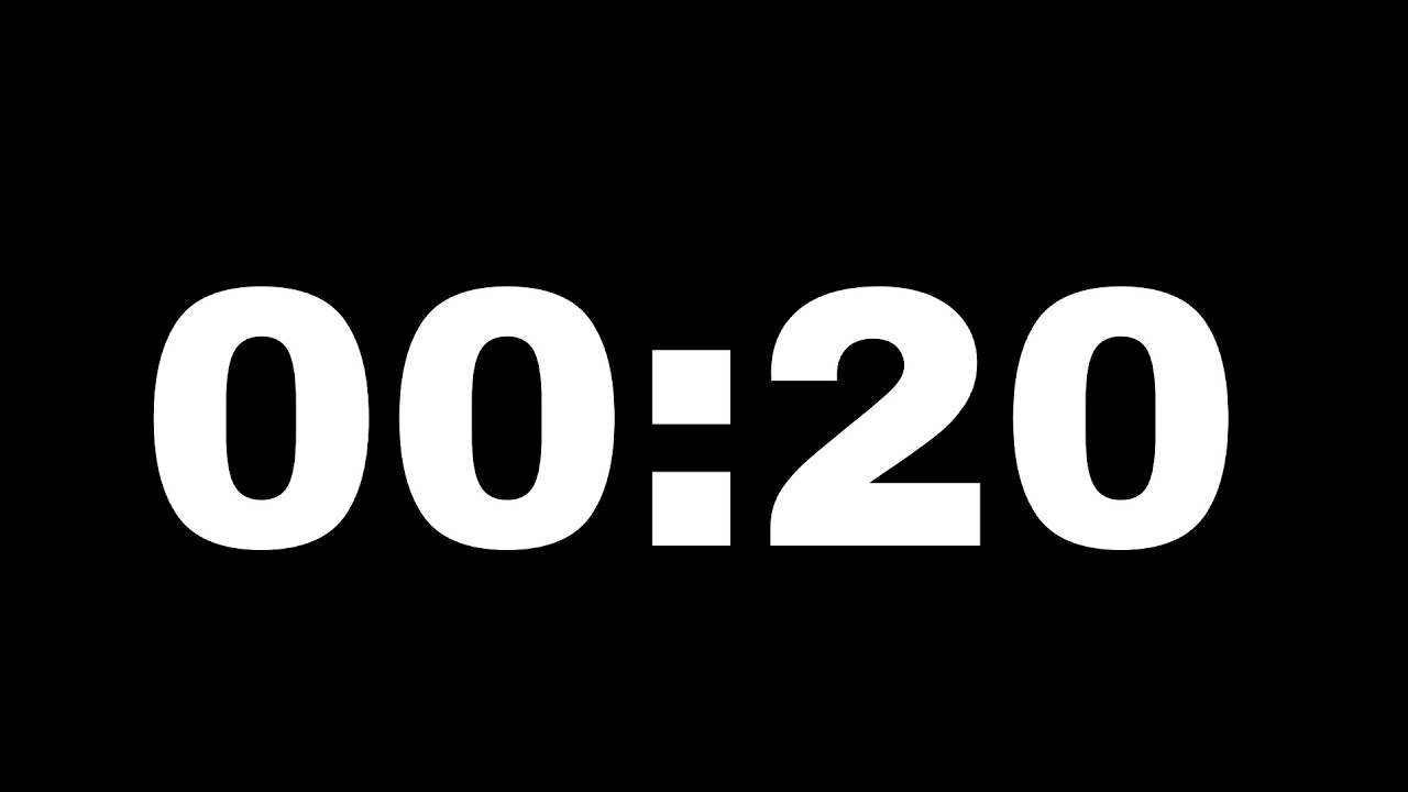 20-Second Countdown Timer | No Sound, Silent, Black Screen | Timer VIP