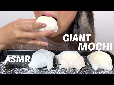 FRESH GIANT MOCHI | ASMR *No Talking Sticky Eating Sounds | N.E Lets Eat