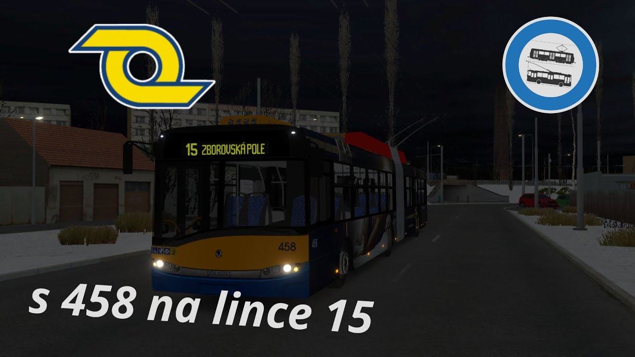 🚎 Simt Simulator MHD | Trolejbus DSZO 458 na lince 15 směr Zborovská Pole
