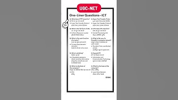 UGC NET 2025-26 ICT One Liner Questions/ MCQ । UGC Net Paper-1 Important Topic #ugcnet #netjrf