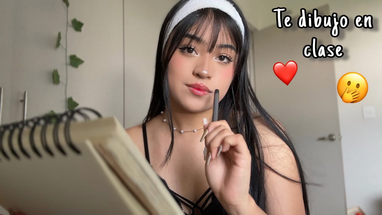 ASMR la chica obsesionada contigo te dibuja en clase 👀📚✏️