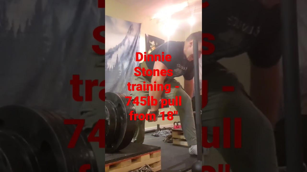 745lb Deadlift - Jefferson block pull dinnie stones training
