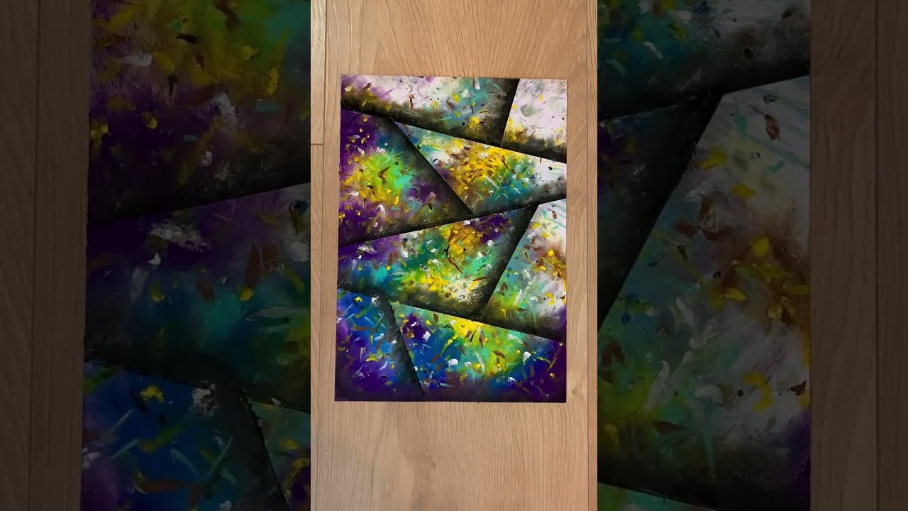 Textured Abstract Painting In Oil Pastel Modern Art Demonstration