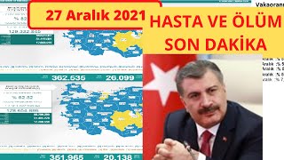 Son dakika: 27 Aralık Bugünkü vaka sayısı | Korona virüs vaka sayıları tablosu | Günlük vaka sayısı