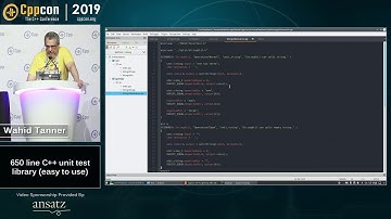 650 line C++ unit test library (easy to use) - Wahid Tanner - CppCon 2019