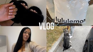 VLOG - nails &amp; pedicure, huge Lululemon haul, fresh hair &amp; WE SAVED A DOG!!