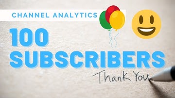 100 Subscribers Thank You - Channel Analytics