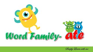 word family ate | ate words | Word Families for First Grade