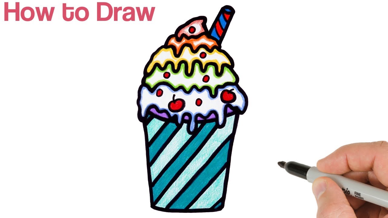 How to Draw Milkshake Very Very Easy for Kids 