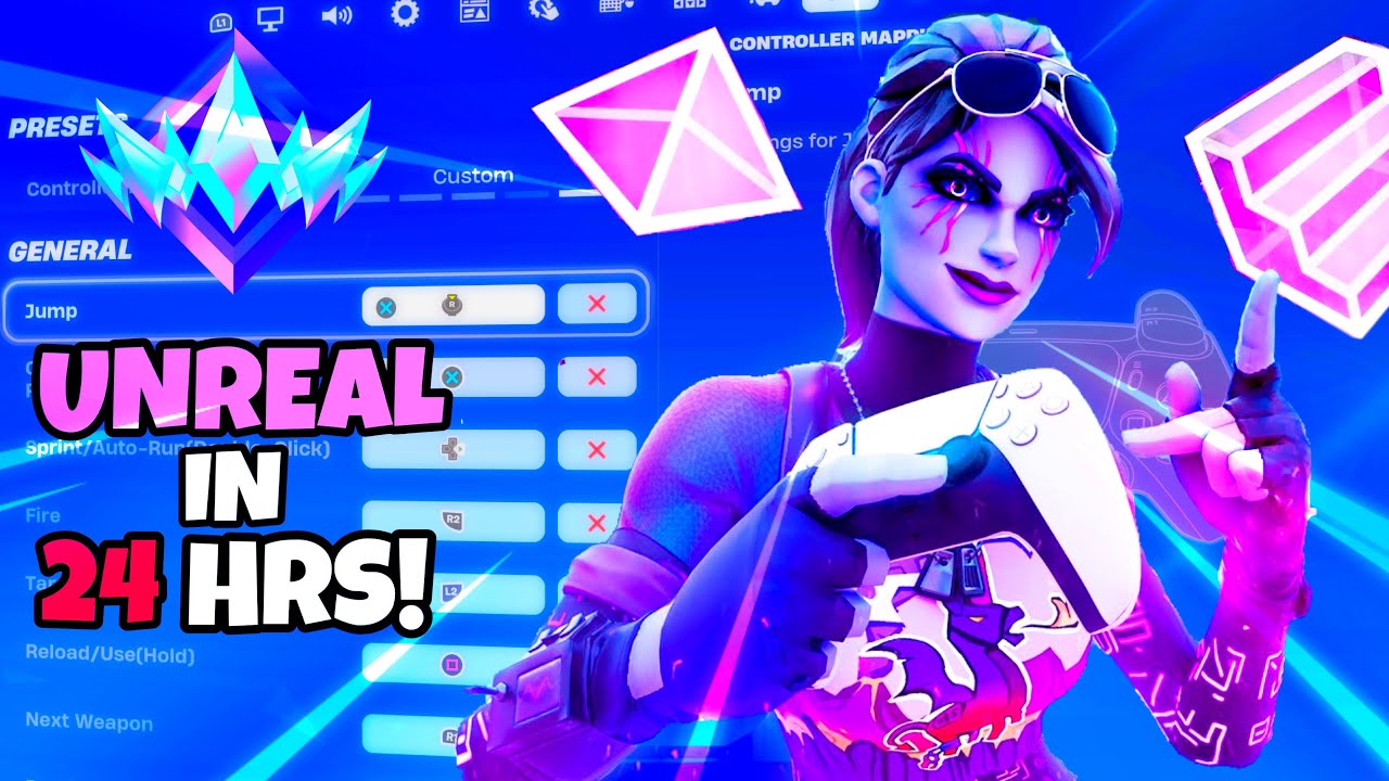 UNREAL in 24 Hours!! + Best AIMBOT Controller Settings Fortnite Chapter ...