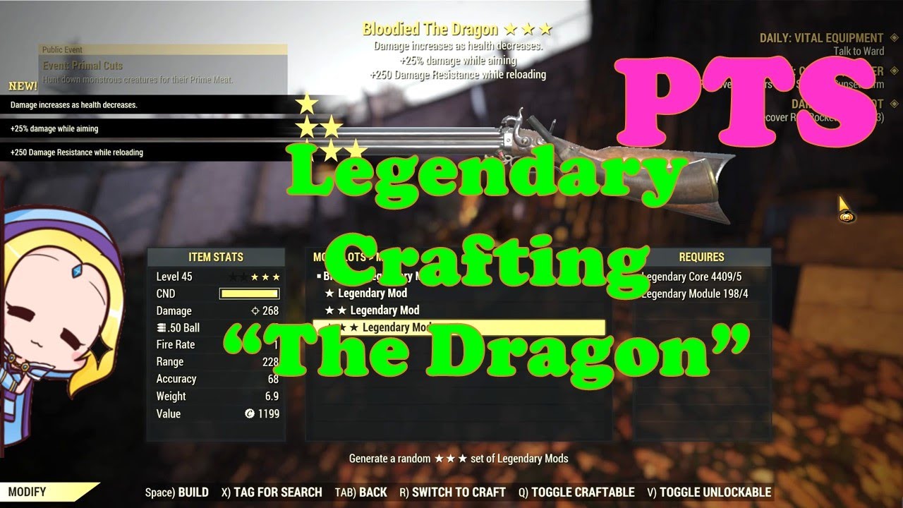 Fallout 76: PTS – Legendary Crafting: 14 THE DRAGONs - YouTube