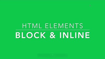 HTML elements Inline and Block Level Elements