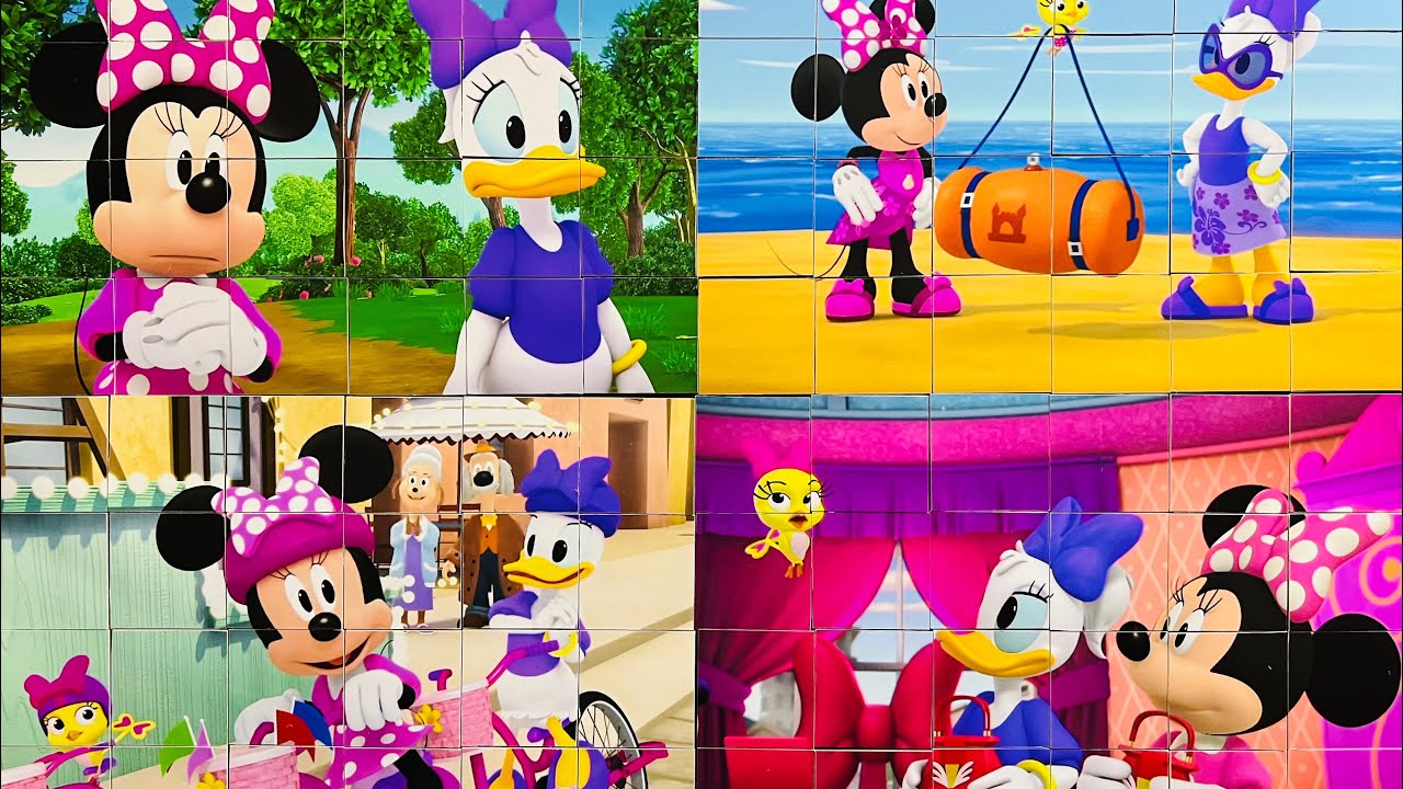 4 x Minnie Mouse 🎀 and Daisy Duck Jigsaw Puzzles for Kids 🌈 - YouTube