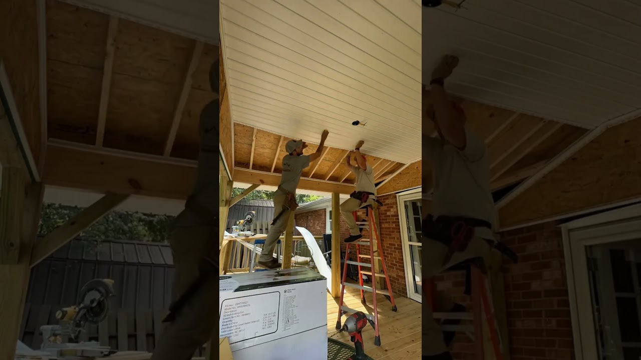 Installing vinyl ceiling! 