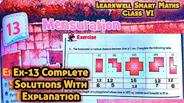 Learnwell smart Maths Class 6 Unit 13 Exercise Solutions|Class 6 learnwell maths Exerci Solution Pdf