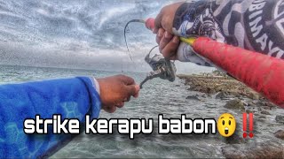 CASTING IKAN KERAPU DI PINGGIR LAUT PART 2