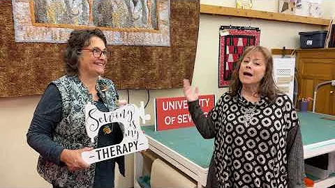 Margaret & Laurie & Denise show off Laurie's latest quilt.  We discuss the Dream Studio Sweepstakes.