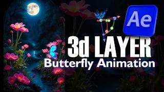Butterfly 3d animation in after effects tutorial screenshot 5