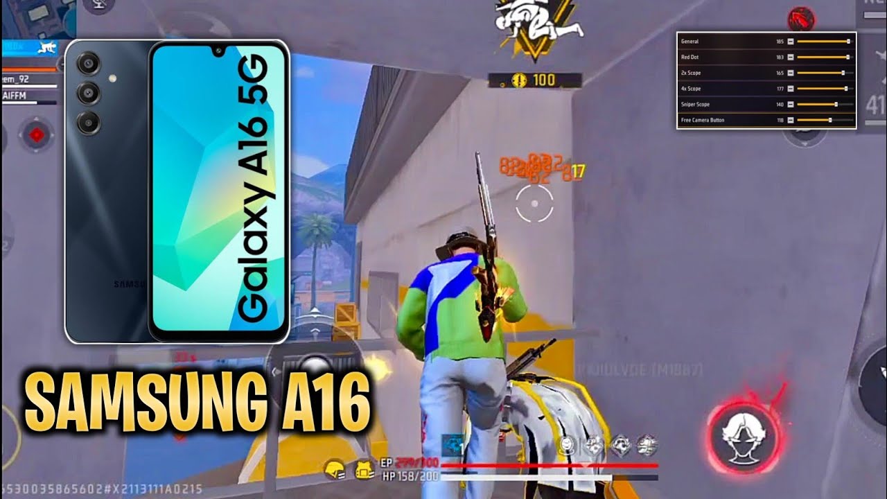 Samsung A16 Best Sensitivity free fire🔥 | Samsung A16 Free fire Headshot Setting 