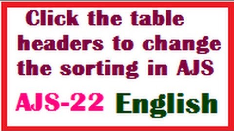 Click the table headers to change the sorting order Ajs English-vlr training