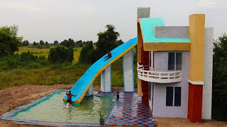 Build The Most Beautiful Swimming Pool For Modern Flyover Water Slide & Victorian House