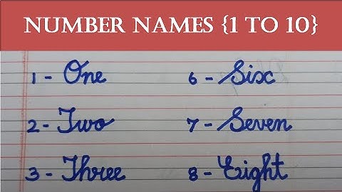 Number Names Cursive writing number names (Part 1) with spellings, 1 to 10,