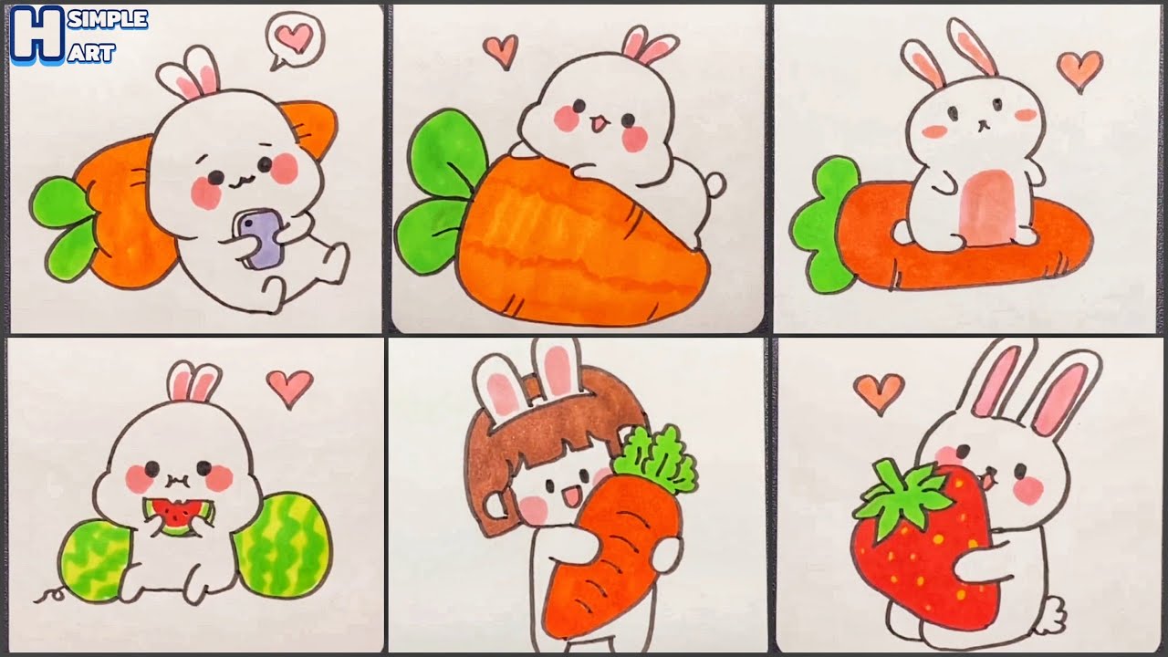 Vẽ con Thỏ cute đáng yêu - How To Draw Cute Rabbit