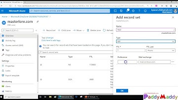 Azure Public DNS ZONE create records Transfer from Godaddy to Azure DNS