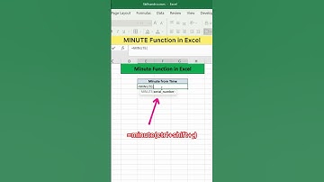 MINUTE Function in Excel | Advanced Excel Formula #excel #exceltutorial #exceltips