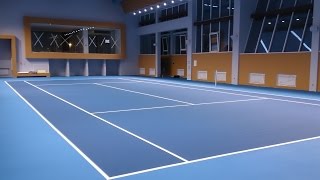 Теннисный корт. DECO TURF, строительство видео строительство теннисных кортов