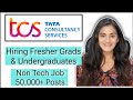 Tcs mass hiring 2024  fresher undergraduates  graduates  mnc non it latest job 2024  tcs bps job