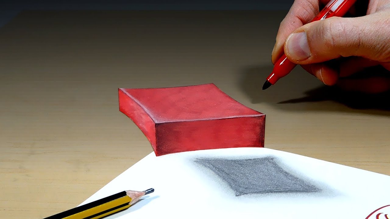 3D Trick Art, Floating Diamonds, Decks of cards