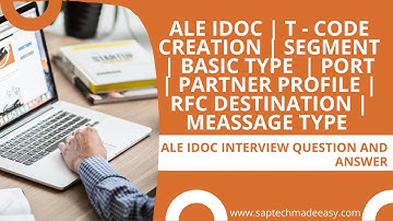 ALE IDOC | T - Code Creation | SEGMENT | Basic Type  | Port | Partner profile | RFC Destination etc